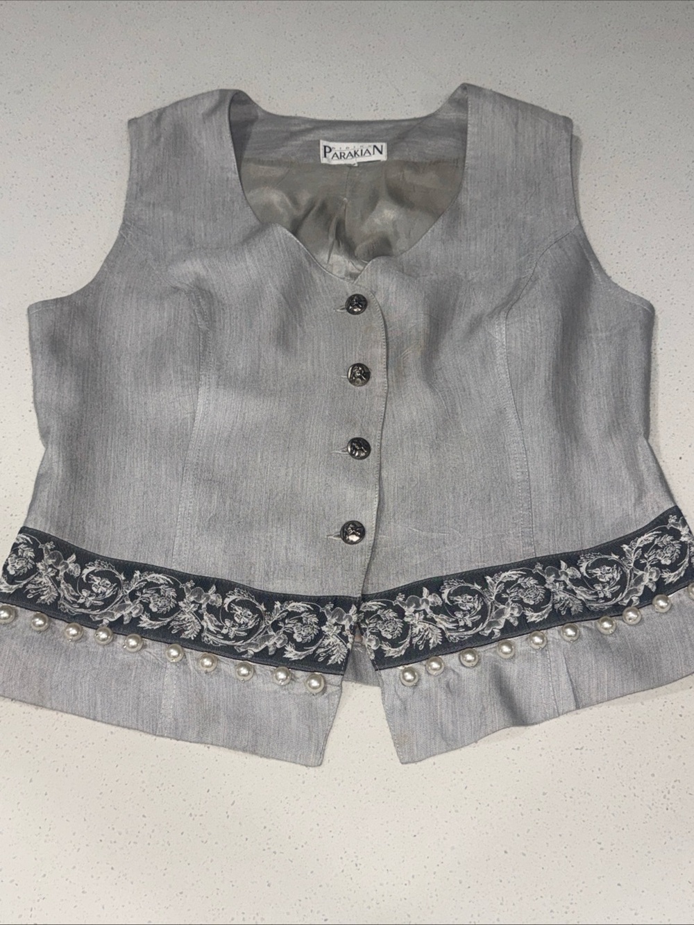 Didier Parakian women's light gray formal vest